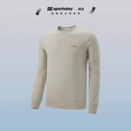 HLA/海澜之家sportsday马术运动卫衣24春季新珠地印花圆领长袖男商品大图