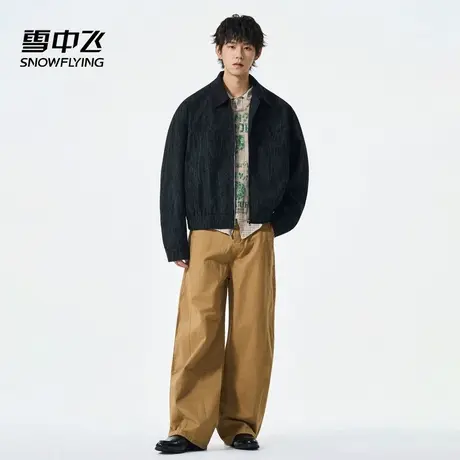 雪中飞2025新款高街复古印花夹克女士美式时尚休闲宽松潮流外套秋商品大图