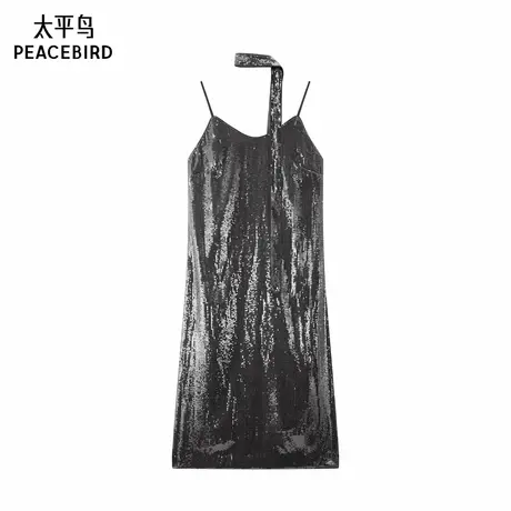 太平鸟吊带连衣裙女宴会仪式感连衣裙亮片连身2025新款A1FAF1485商品大图