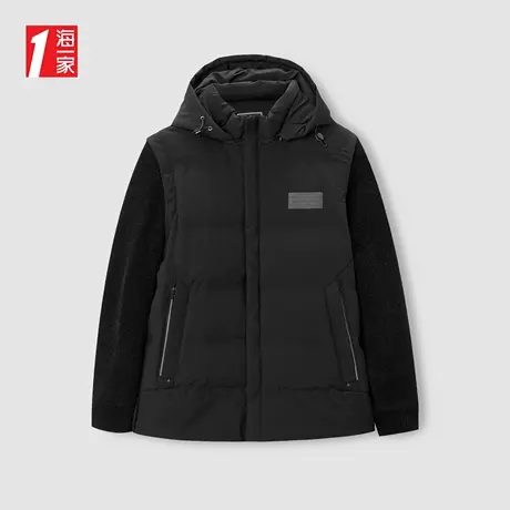 海一家可脱卸袖子连帽休闲保暖一衣两穿时尚休闲男士羽绒服商品大图