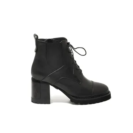 VME/舞魅新款短靴高跟马丁靴女时尚气质百搭厚底粗跟春秋单靴图片