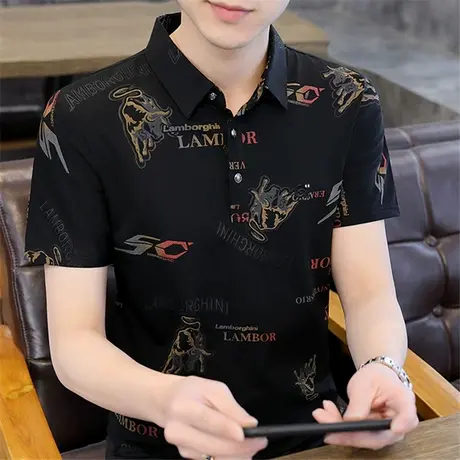 保罗t恤男半袖衬衫领Polo衫男短袖2025新款夏季翻领冰丝衣服体恤图片