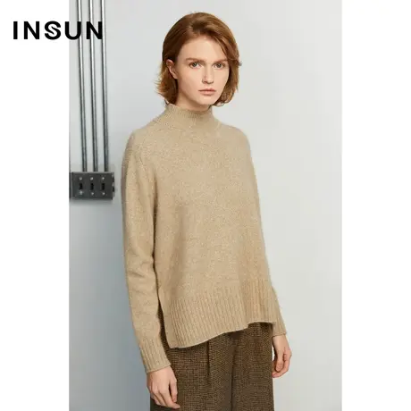 INSUN恩裳冬季绵羊毛柔软百搭毛针织衫商品大图