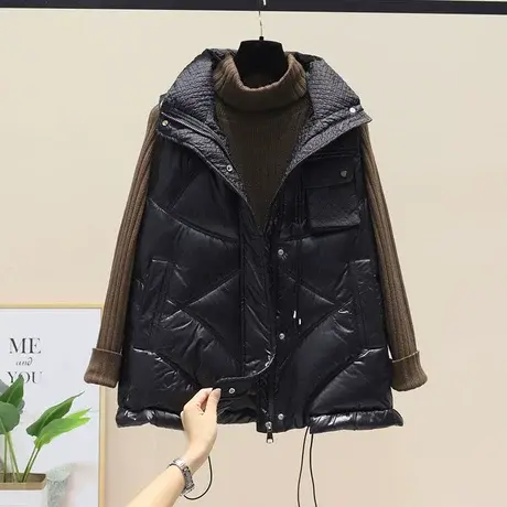 欧洲站2023秋冬新款欧货宽松羽绒棉马甲女立领无袖坎肩马夹外套潮商品大图