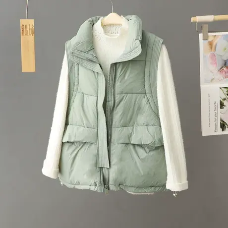 羽绒棉马甲女款2024年新款秋冬季外穿加厚学院风网红马夹背心日系图片