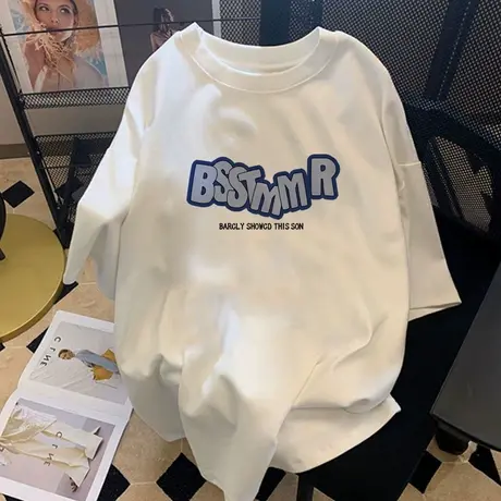 超火cec大码oversize日系t恤女胖mm遮肉显瘦港风上衣ins潮短袖夏图片