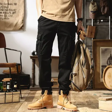 裤子男士韩版潮流工装裤夏季薄款宽松直筒休闲长裤户外运动百搭商品大图