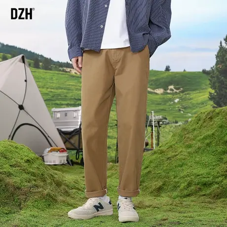 男士修身直筒休闲裤男春夏款大码卡其色裤子男款长裤男裤2023新款商品大图