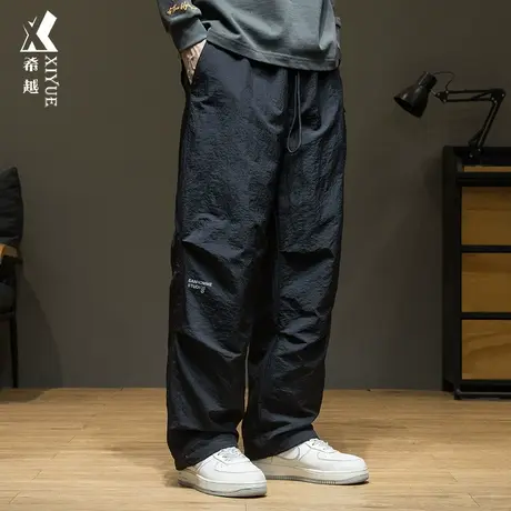 希越冬季男士美式羽绒裤宽松大码休闲工装加绒保暖长裤子潮流百搭商品大图