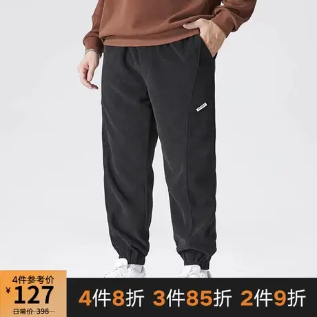 GxxH潮牌大码男装雪尼尔裤子男士秋冬潮流新款美式百搭休闲束脚裤商品大图