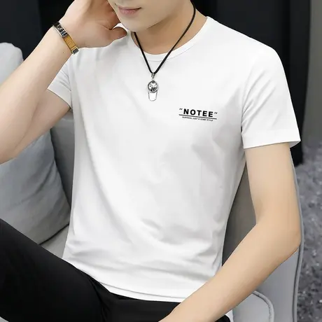 莫代尔冰丝短袖t恤男装2023新款潮牌潮流冰感体恤半袖夏季上衣服商品大图