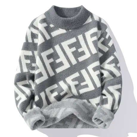 加厚毛衣水貂绒针织衫男孩青少年学生秋冬季高中生大童保暖打底衫商品大图