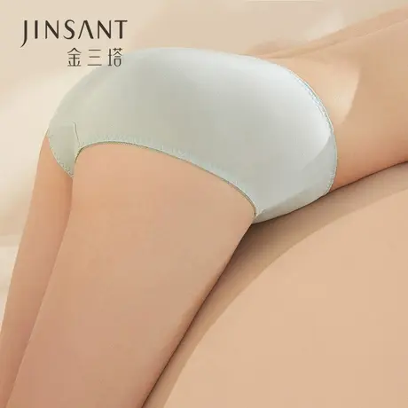 金三塔[3条装]真丝中腰内裤女 100%桑蚕丝小平角裤图片