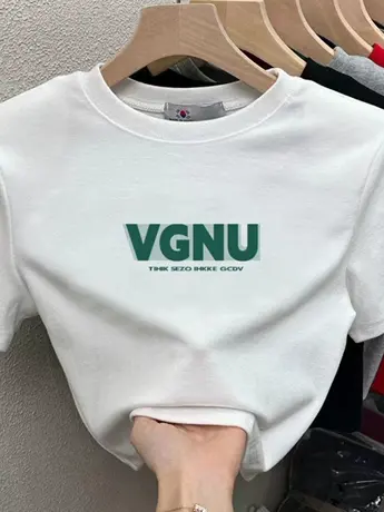 2023夏季新款打底小众短袖t恤女圆领短款高腰辣妹宽松bm甜辣上衣商品大图