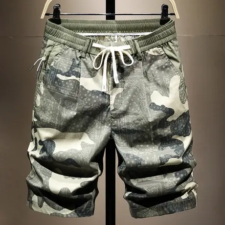 夏天薄款潮牌工装短裤男迷彩休闲五分裤子男时尚中裤百搭马裤男士商品大图