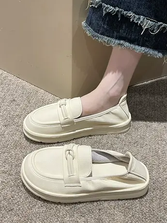 软底软皮一脚蹬女鞋2023夏秋季新款仙女温柔单鞋女平底豆豆乐福鞋商品大图