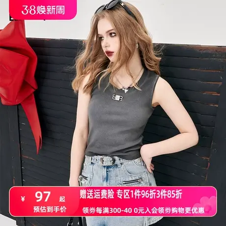 妖精的口袋美式工字背心小吊带女2024年早春新款内搭外穿性感上衣图片