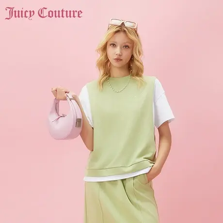 Juicy Couture橘滋2024新款青葱岁月刺绣假两件女式针织衫图片