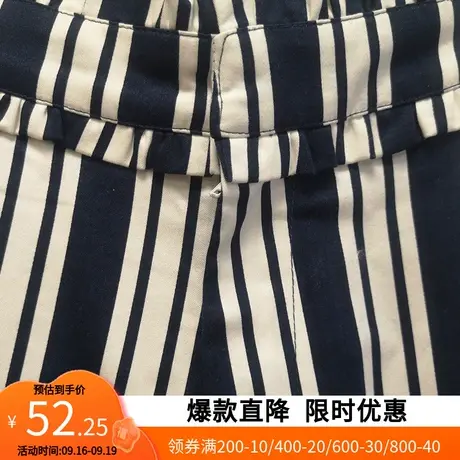艾格经典时尚百搭个性潮流宽松精神活泼女士休闲裤藏青色W641商品大图