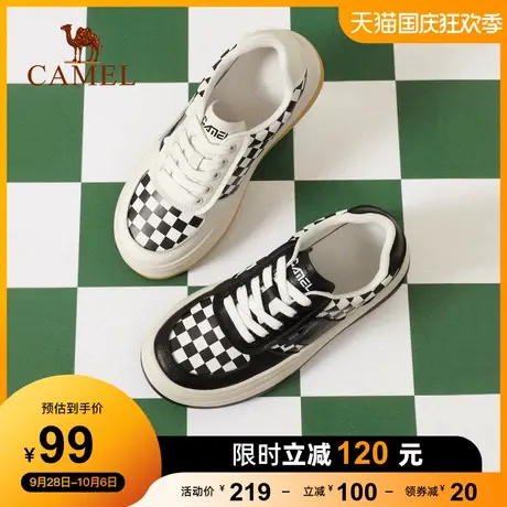 骆驼女鞋春季新款低帮中跟日常休闲吸汗时尚女休闲厚底板鞋潮商品大图