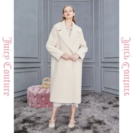 Juicy Couture橘滋2023新款简约翻领logo绣花女式大衣商品大图