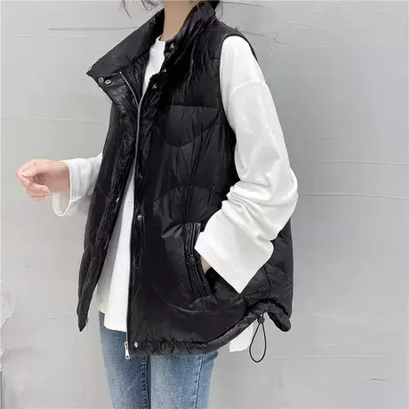 羽绒棉马甲女外穿2023秋冬新款宽松坎肩立领背心女马夹百搭外套潮图片