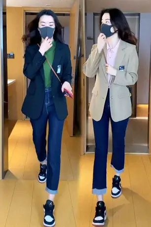 高级感小西装外套女2023春季新款韩版时尚小个子宽松西服休闲上衣商品大图