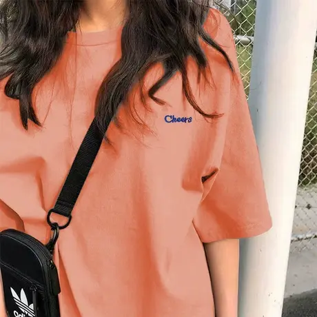 2023年春夏季新款情侣装女装设计感小众短款上衣正肩短袖t恤ins潮商品大图