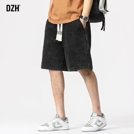 男士美式复古牛仔短裤男款夏季潮牌休闲五分裤宽松纯棉裤子沙滩裤商品大图