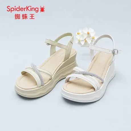 SPIDER KING/蜘蛛王凉鞋女2025夏商场新款水钻仙女风配裙子坡跟高商品大图