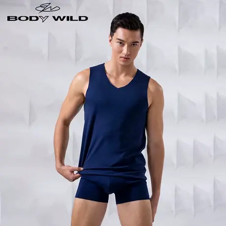 BODYWILD男士内裤四角裤舒适男生潮流平角纯色裤头莫代尔ZBN23PV1图片