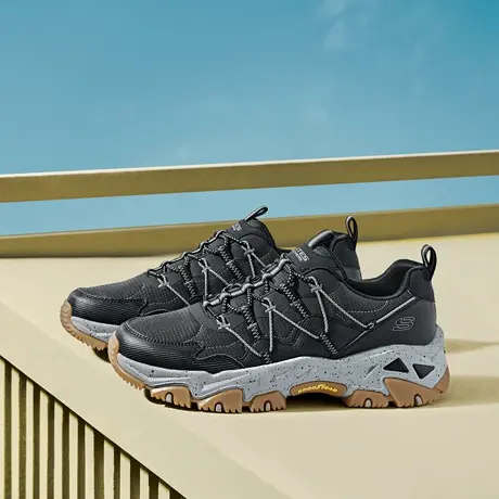 Skechers斯凯奇云屿夏季款男一脚蹬跑步休闲运动鞋户外登山徒步鞋商品大图