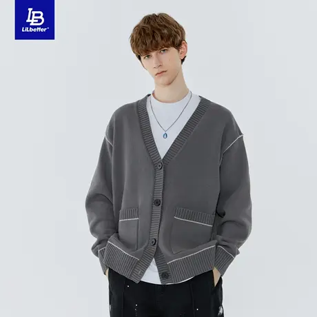 Lilbetter开衫男针织衫秋季新款2023宽松毛衣男装休闲时尚外套男图片
