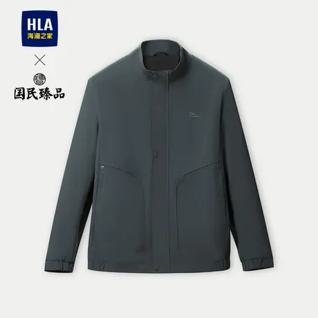 HLA/海澜之家国民臻品夹克2023秋季新款明线装饰立领休闲外套男商品大图