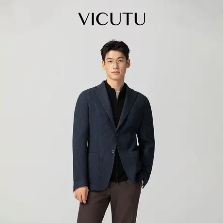 VICUTU威可多男纯绵羊毛单西服日常通勤西装上衣百搭时尚西服外套图片