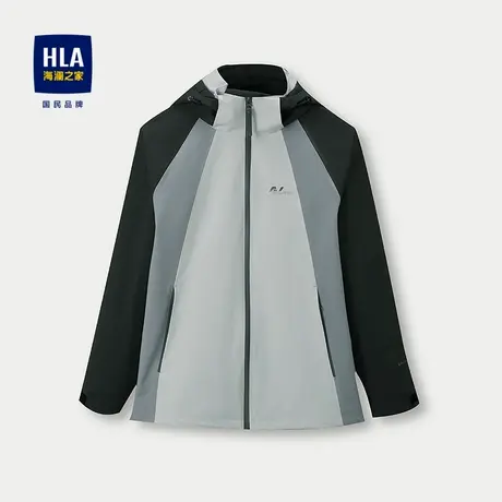 HLA/海澜之家休闲风夹克2025秋季新款连帽异色镶拼外套男商品大图