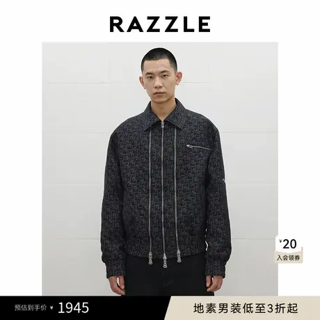 RAZZLE地素男装黑色秋季字母老花外套商品大图