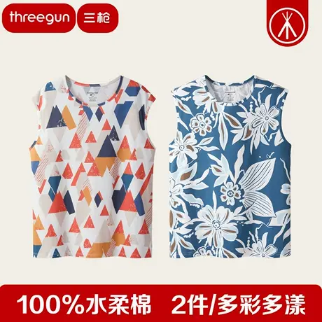 【2件装】三枪背心女100%纯棉夏季宽松薄款中老年人宽肩无袖老太商品大图