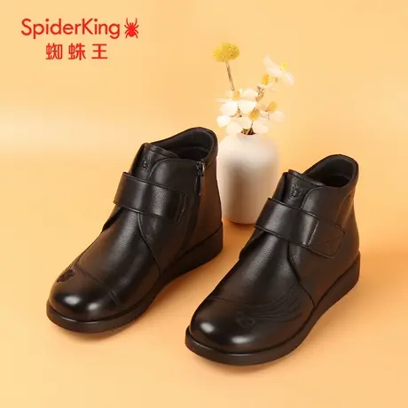 蜘蛛王断码清仓正品老年靴女真皮2024冬商场新款加绒奶奶棉鞋保暖图片