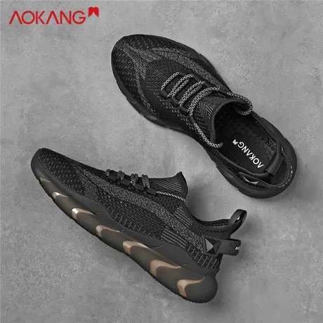 奥康椰子男鞋2025新款秋季网红爆款透气飞织网面休闲鞋运动跑步鞋商品大图
