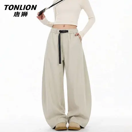 唐狮官方美式弯刀裤工装裤女2026新款春季宽松慵懒阔腿裤休闲裤VC商品大图