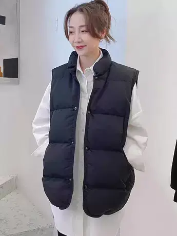 羽绒马甲女短款坎肩2023秋冬新款百搭外穿背心韩版轻薄马夹外套潮商品大图
