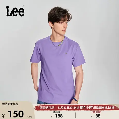 Lee商场同款舒适版型圆领小logo休闲男款短袖T恤多色潮流LMT00454图片