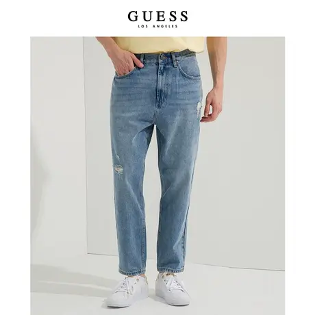 【38上新季】GUESS破洞潮流休闲纯棉直筒牛仔裤九分裤X2OA118105Z商品大图