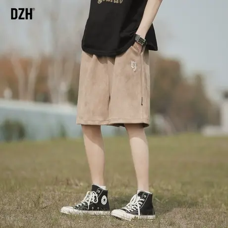 男士麂皮绒棕色短裤男款夏季休闲五分裤男潮流运动裤半截裤夏裤男商品大图