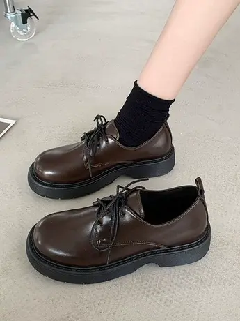 英伦风女单鞋复古小皮鞋日系女jk2023春秋季配西装厚底鞋女ins潮图片