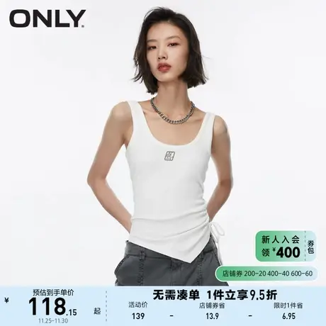 ONLY奥莱2023春夏新款时尚潮酷百搭字母不规则背心T恤商品大图