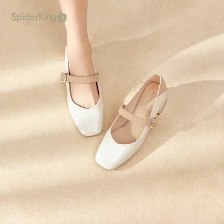 蜘蛛王官方旗舰店2024秋春新款单鞋女优雅法式一字扣时尚百搭女鞋图片