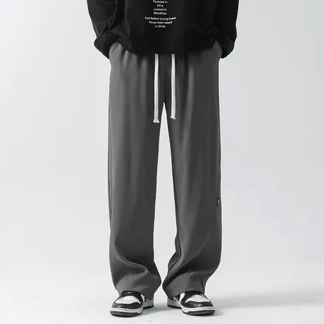 Nuthink美式街头纯色休闲裤男国潮高街宽松直筒长裤潮牌男士裤子商品大图