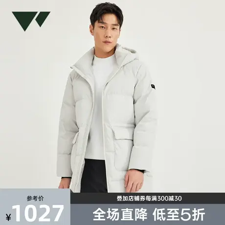 七匹狼男士中长款羽绒服2023冬季新品休闲户外运动厚羽绒夹克外套商品大图